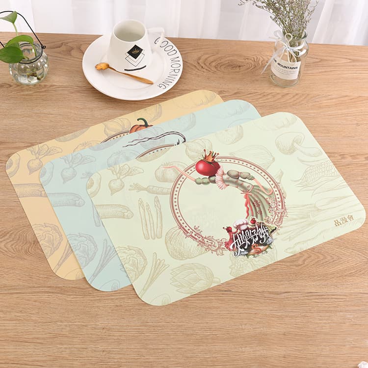 Ins Nordic Style Simple Rectangular Cute Cartoon Placemat Food Mat Water-Proof Oil-Proof Heat Insulation Coaster Table Mat