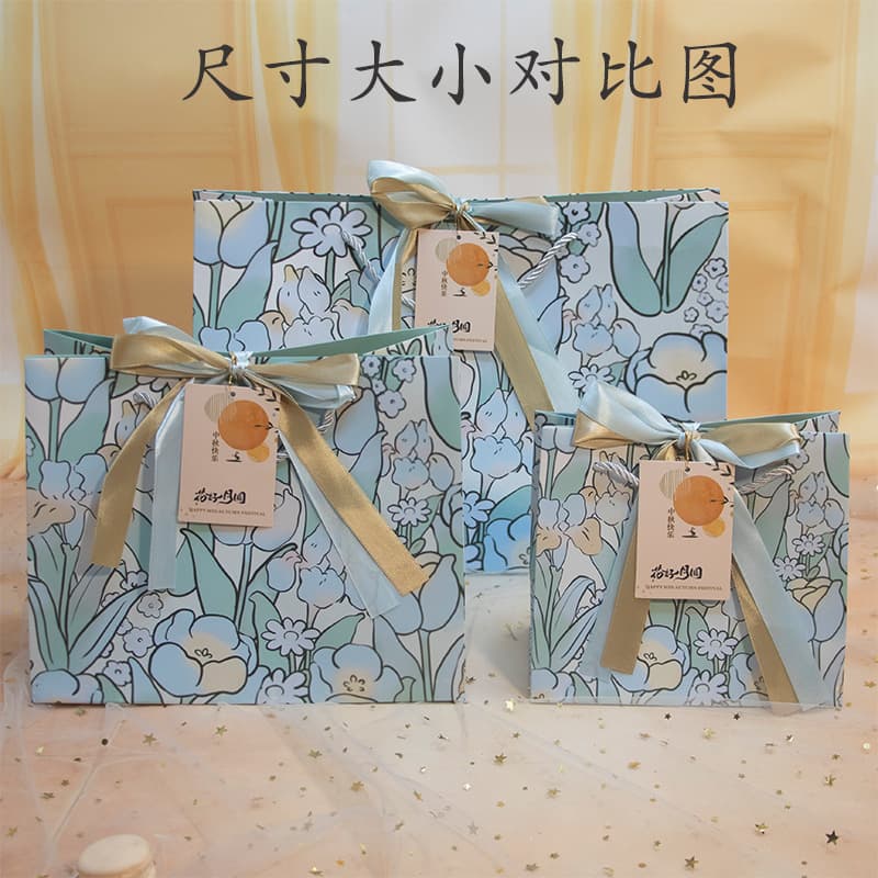 Teacher's Day Gift Bag Thanksgiving Teacher Gift Packaging Bag Tulip Flower Birthday Portable Paper Bag Size