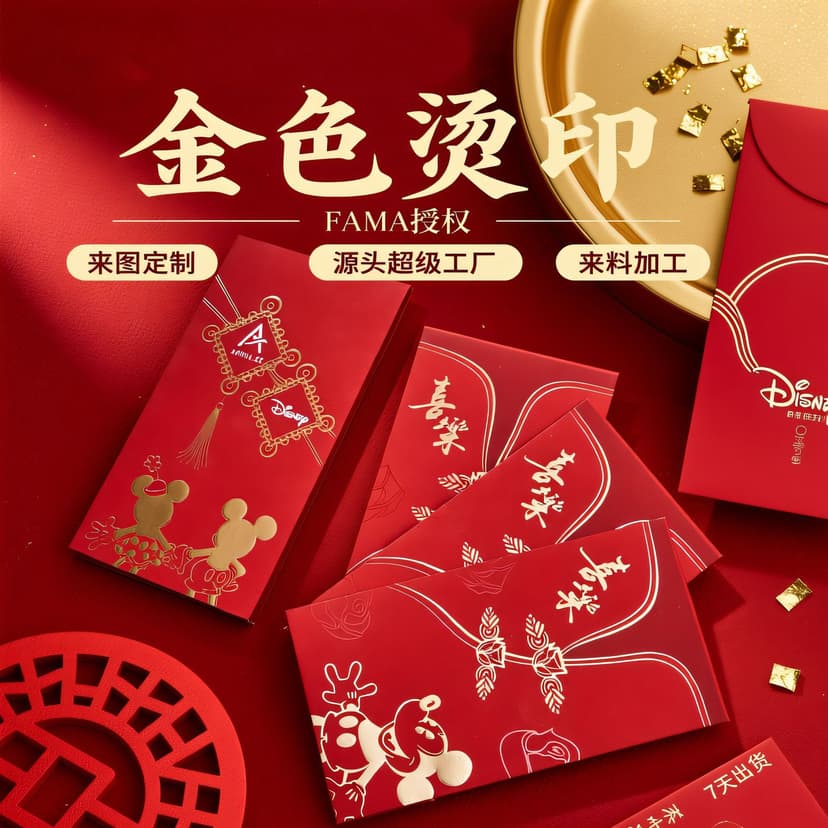 New Year Red Envelopes Chinese Style Creative God of Wealth Longevity Personalized Red Envelopes Lucky Money Envelopes New Year Greeting Red Envelopes