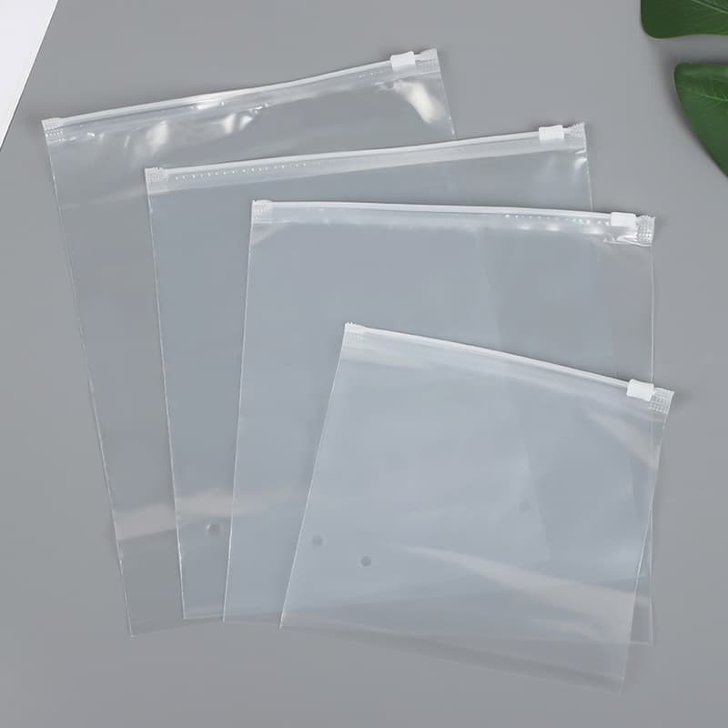 Factory double transparent zipper bag socks clothing packaging bag underwear bag plastic clothes storage bag in stock wholesale