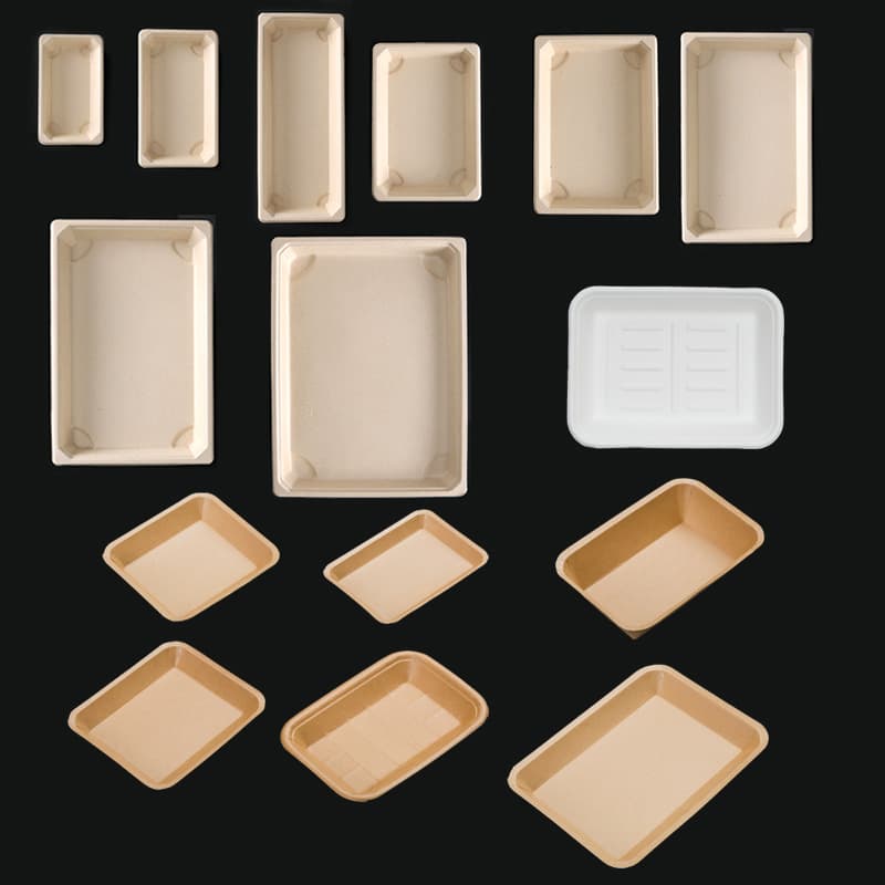 Degradable Barbecue Plate Rectangular Disposable Kraft Paper Boat Box Dinner Plate Paper Tray Potato Strip Box Fried Chicken Paper Plate