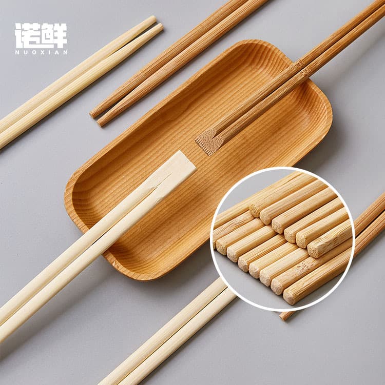 Log Wooden Disposable Chopsticks Restaurant Cheap High-End Household Tableware Individually Packaged Bamboo Chopsticks Commercial Set