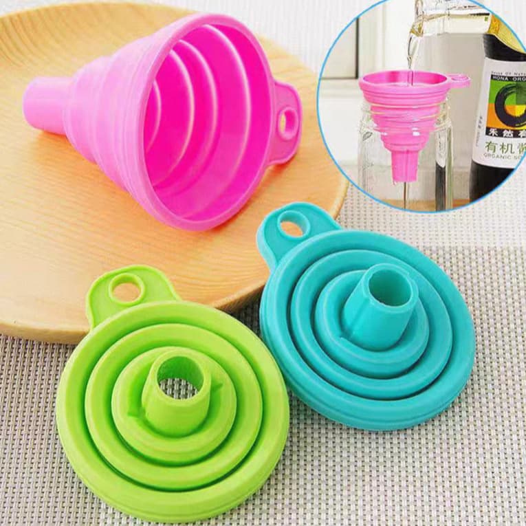Silicone Funnel Food Grade Foldable Kitchen Gadget Grain Storage Bag Portable Telescopic Large Diameter Funnel