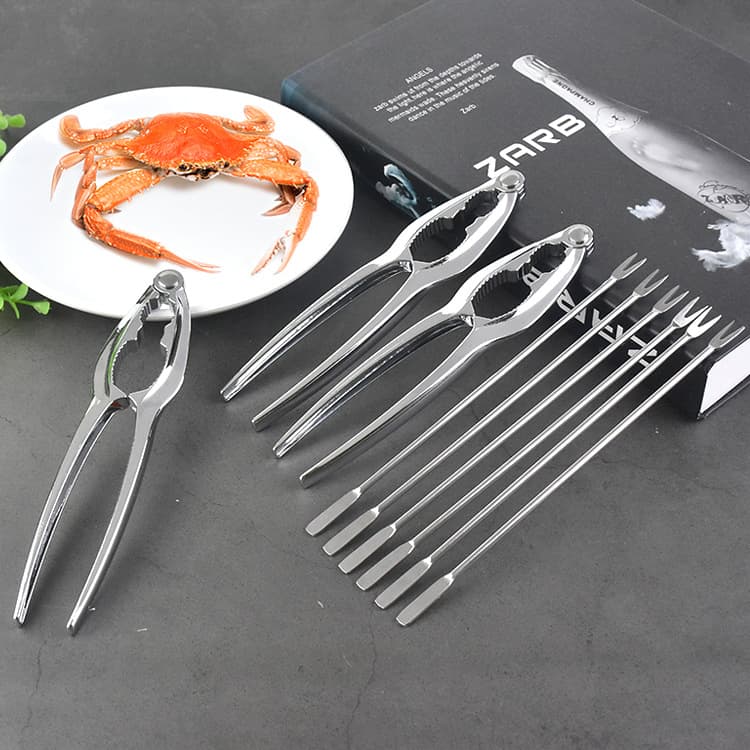 Zinc Alloy Crab Clamp Tool 12 Piece Set Household Crab Clamp Tool suit Crab Eating Artifact Crab Clamp Factory in stock