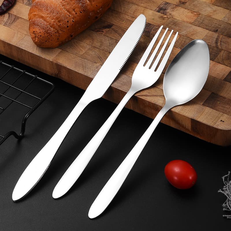 In-Stock Plain Stainless Steel Portable Western Cutlery Set, Three-Piece Steak Knife and Fork Set, Two-Piece Gift Set, Customizable with Logo, Wholesale