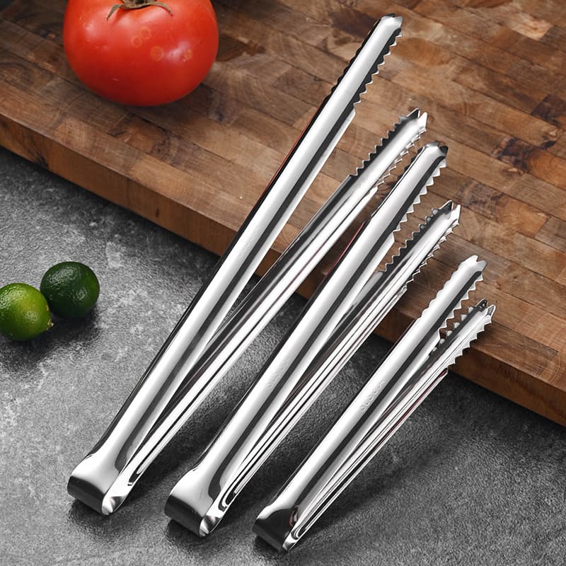 Wow 304 Stainless Steel Non-Magnetic Toothed Anti-Skating Clip Kitchen Mini Sugar Cube Clip Dessert Baked Food Clip