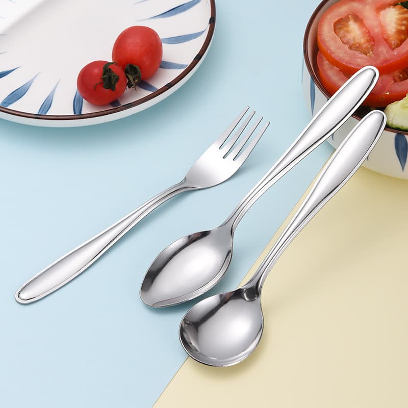Stainless Steel Pointed Spoon, Round Spoon, Dinner Fork, Household Kitchen Tableware, Soup Spoon, Rice Spoon, Dessert Spoon, Coffee Stirring Spoon, Wholesale