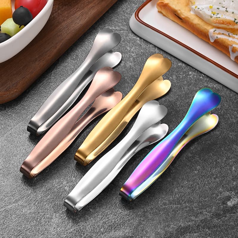 Thickened New Creative Stainless Steel Heart Clip Sliding Ice Clip Stainless Steel Mini Food Clip Fruit Clip Nuts