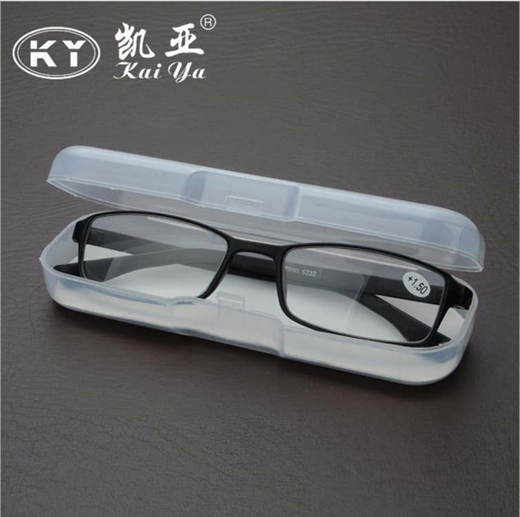 White reading glasses box myopia flat glasses reading glasses plastic glasses box PVC glasses box red green blue