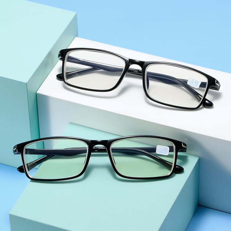 New finished myopia glasses lightweight and comfortable men and women black frame myopia glasses non-deformation glasses frame glasses frame wholesale