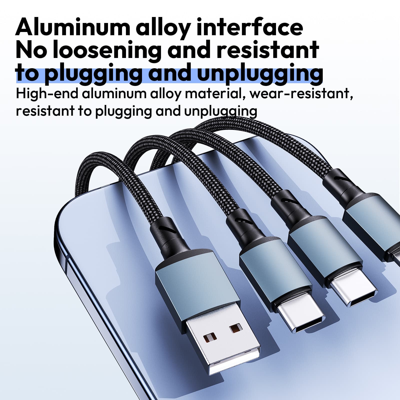 Cross-Border Amazon Fast Charging One-To-Three Fast Charging Data Cable Three-In-One Suitable for Tpye-C Android Apple Charging Cable