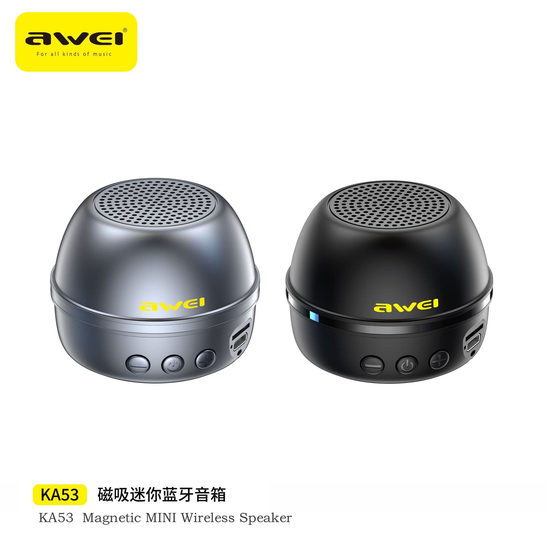 Awei Magnetic Mini Bluetooth Speaker Dual-Machine Interconnection 360-Degree Surround Sound Cross-Border Mobile Phone Holder Audio