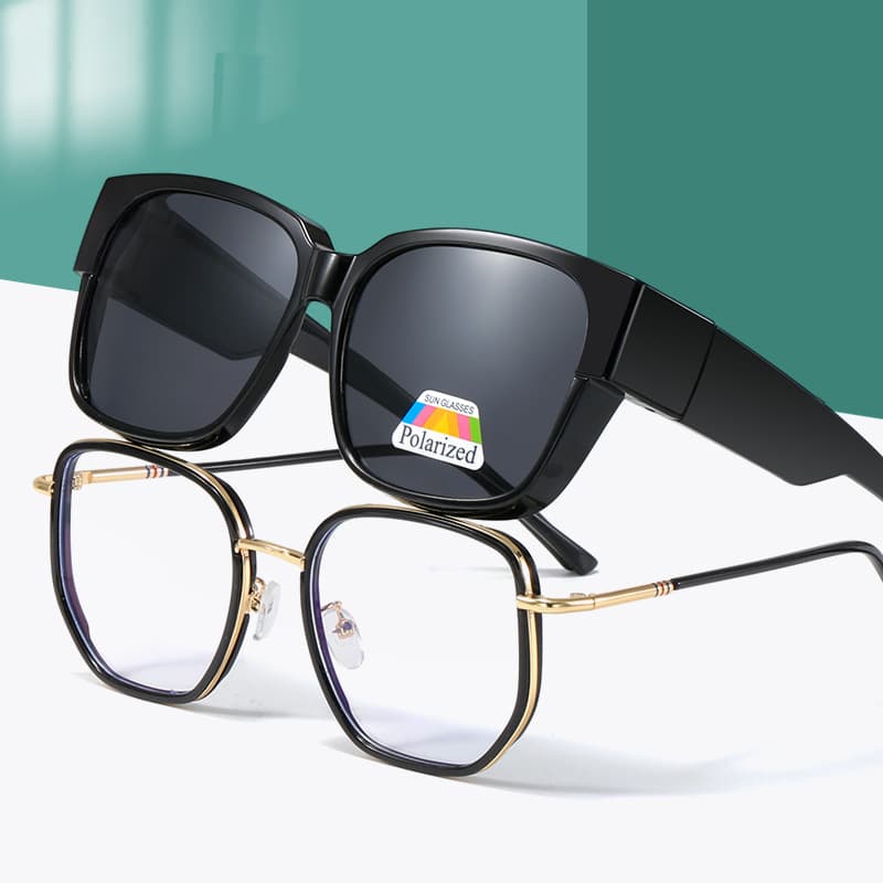 Douyin the same TR90 myopic glasses sunglasses driving a mirror dual-purpose portable myopic sunglasses 902 glasses