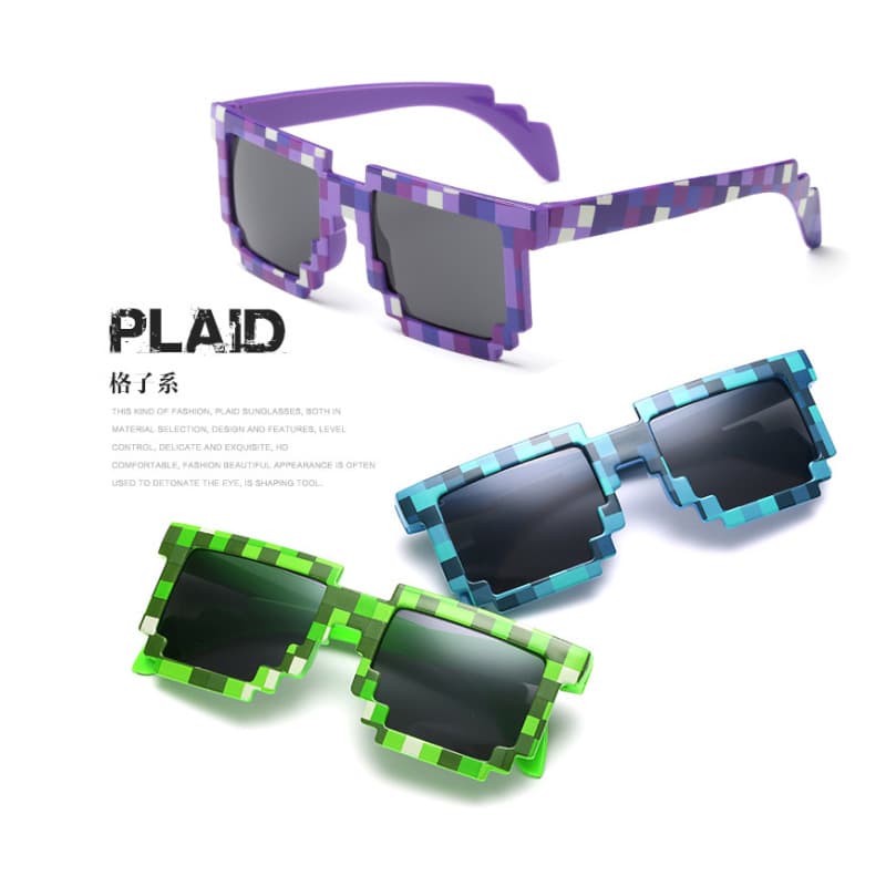 Factory wholesale new fashion trend mosaic plaid box for men and women sunglasses children sunglasses