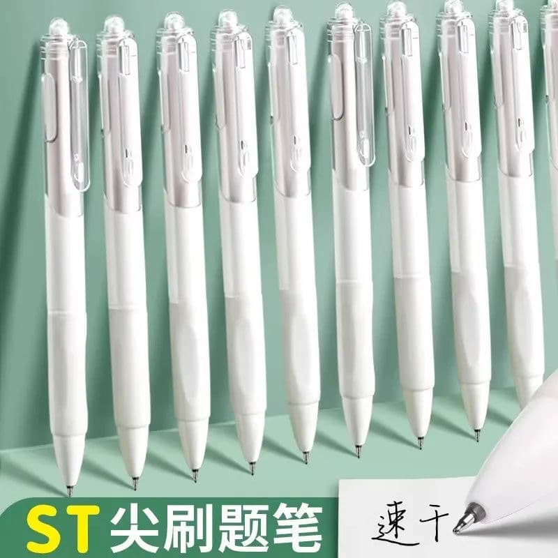 St Gourd Head Exam Pen for Beginners, Red Pen, Ins-Style Student 0.5mm Gel Pen, Black Exam Retractable Pen, Smooth Writing