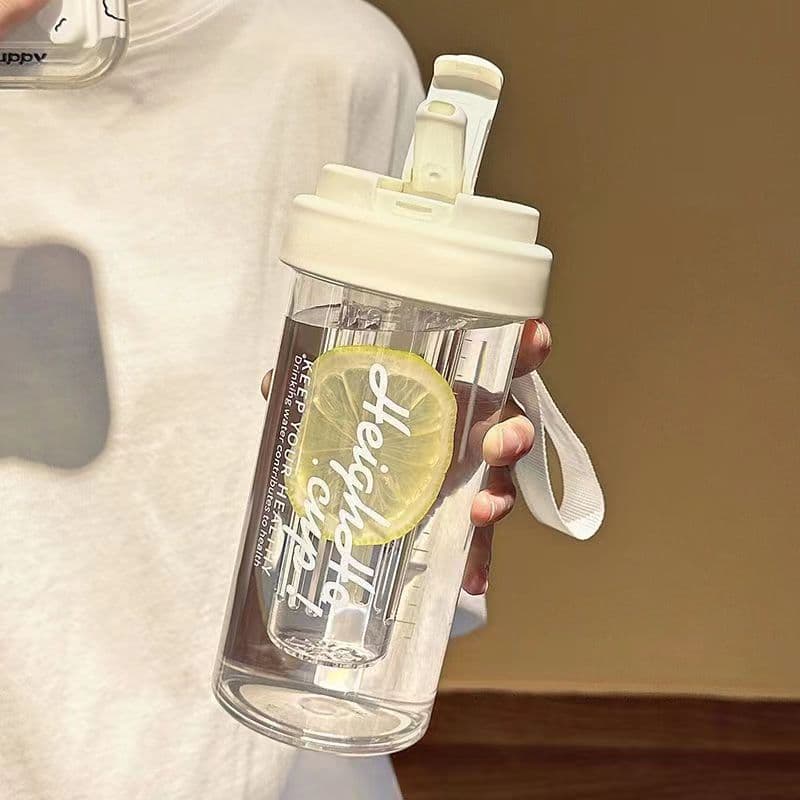 Straw Cup student flower tea cup water Cup girl portable straw plastic cup large capacity Summer Cup