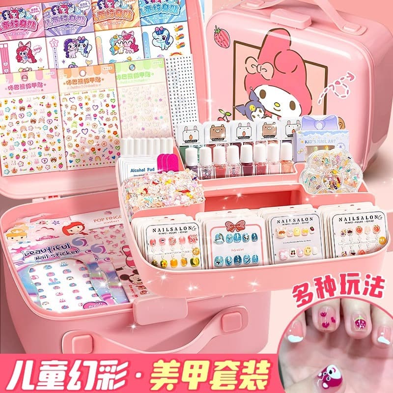 Children's Nail Art suit Wear Toy Nail Stickers for Girls Full Set Gift Tattoo Stickers Creative Birthday Gift