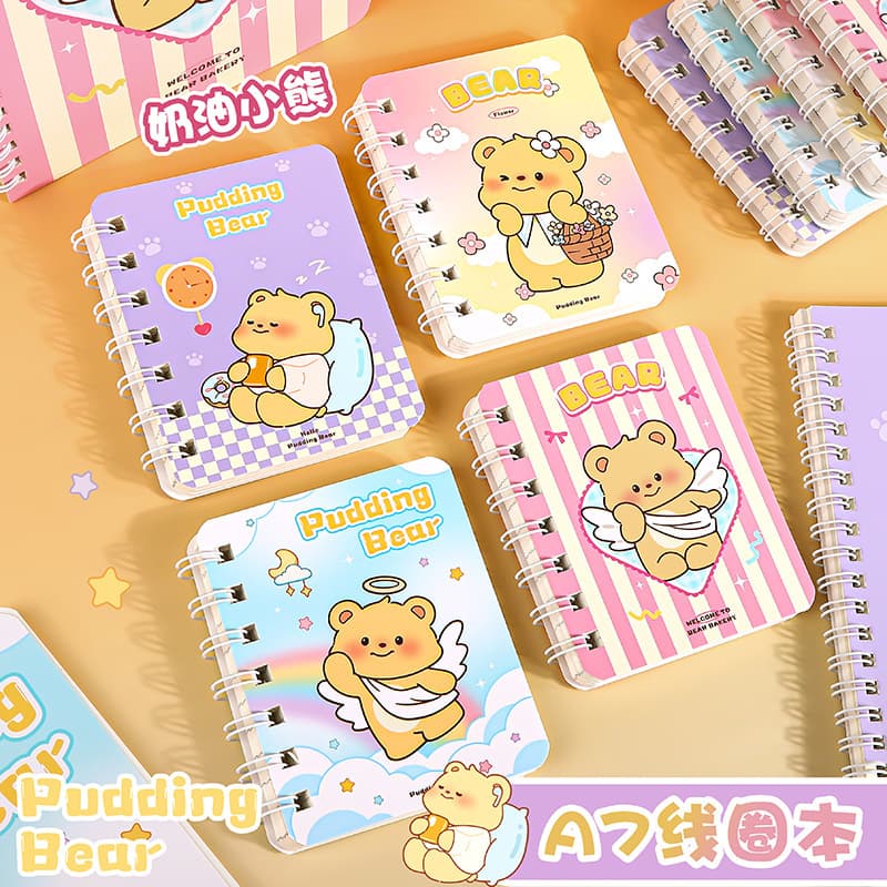 Coil-Bound A5/A7 Notebook, Thickened Side-Flip Notebook, Cartoon Stationery for Elementary School Students, Wholesale Reward Gifts