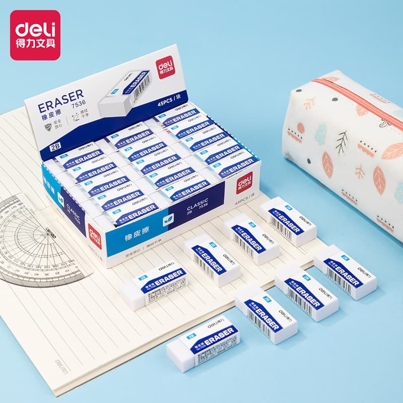 Deli 7536 eraser children Students general small rubber examination art eraser general stationery eraser