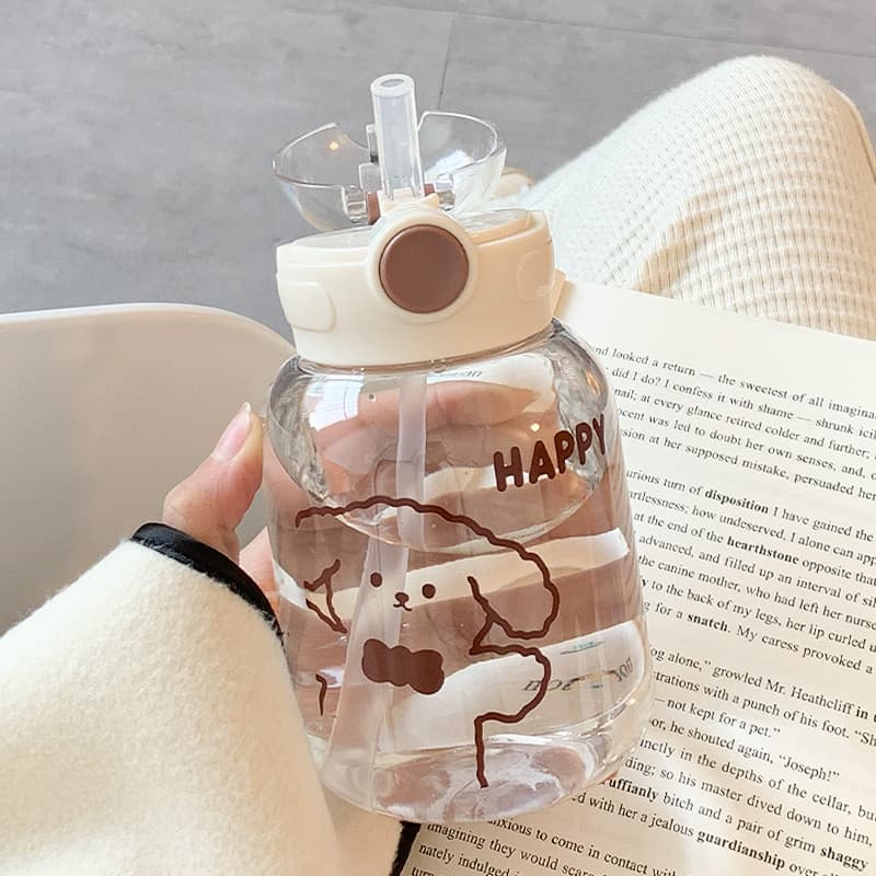 Simple ins cute high-looking straw cup female Summer Student adult girl plastic small portable water Cup