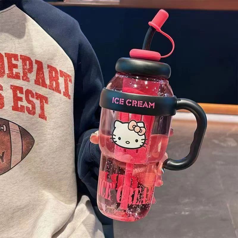 High Yan Value Summer Big Belly Cup Plastic Cup Denton Bucket Milk Tea Cup Belly Cup Cute Water Cup with Straw ins