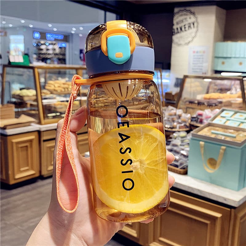 Korean style cute water Cup student outdoor sports plastic cup simple ins Internet celebrity drop-resistant portable cup