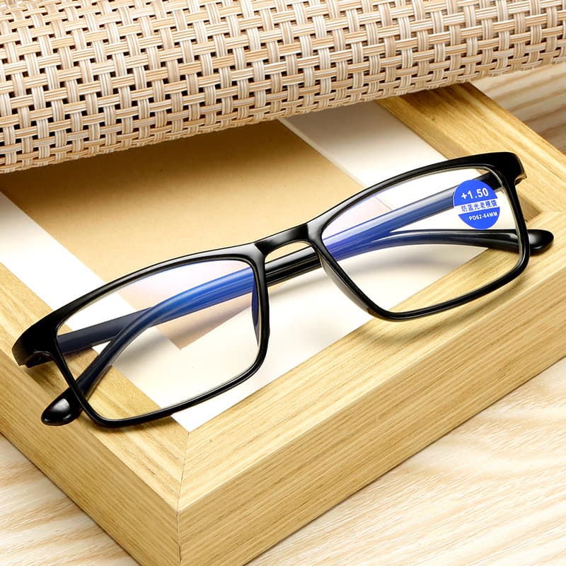 Wholesale fashion full frame reading glasses HD TR90 light material frame anti-blue reading glasses 3019