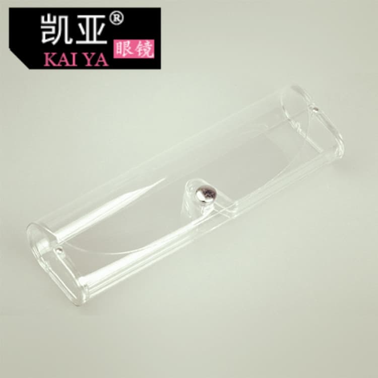 Kaiya plastic glasses box transparent pvc glasses box button transparent box presbypee glasses box wholesale