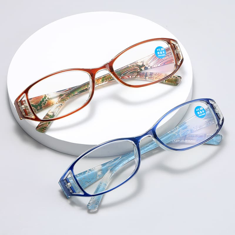 Foreign trade cross-border women's fashion printing for the elderly far-sighted mirror Korean fan resin anti-blue presbyopia glasses wholesale 017