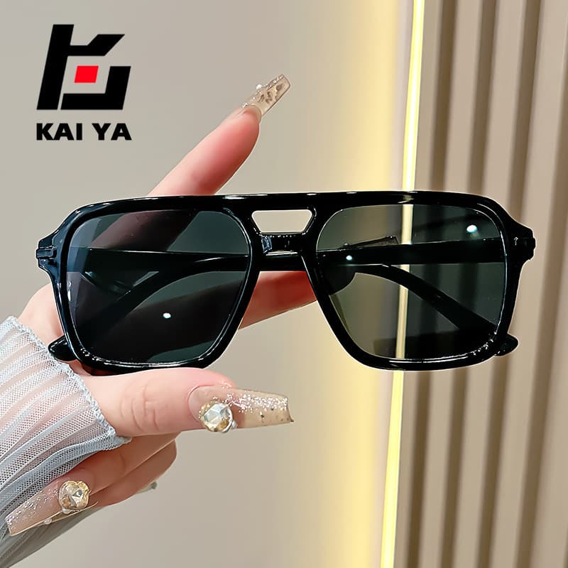 New Retro Double Beam Sunglasses Men's Advanced Sense European and American Aviator Sunglasses Driving Sun Protection Sunglasses