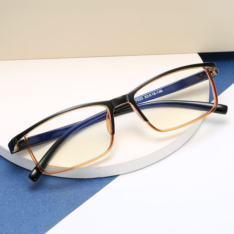 Imitation Frameless Eyebrow Integrated 023 Flat Lens Asymptotic Glasses Female Male Frame Anti-Blue Light Mobile Phone Computer Goggles