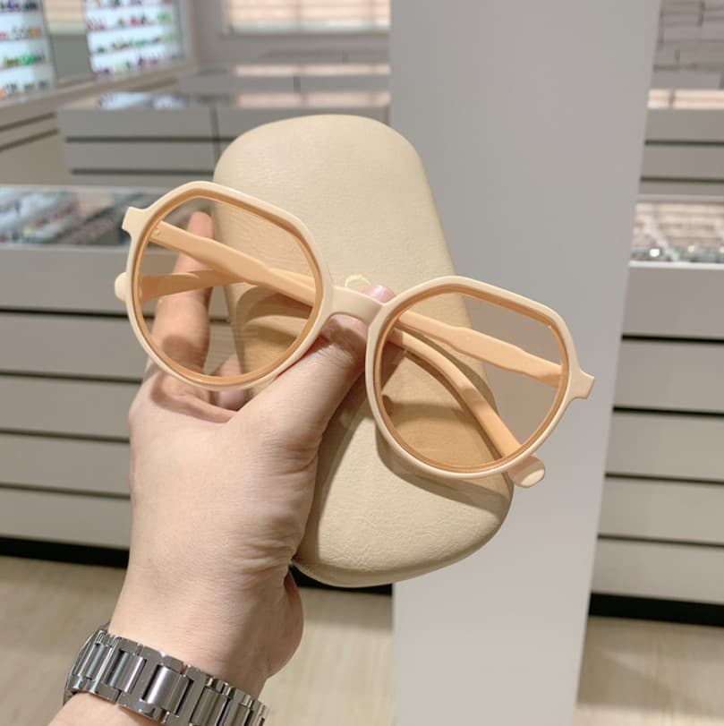 New Street Photoshoot Dark Color Sunglasses Women's Korean Style Trendy Internet Celebrity Retro Small Frame White Sunglasses Small Face Instagram Style