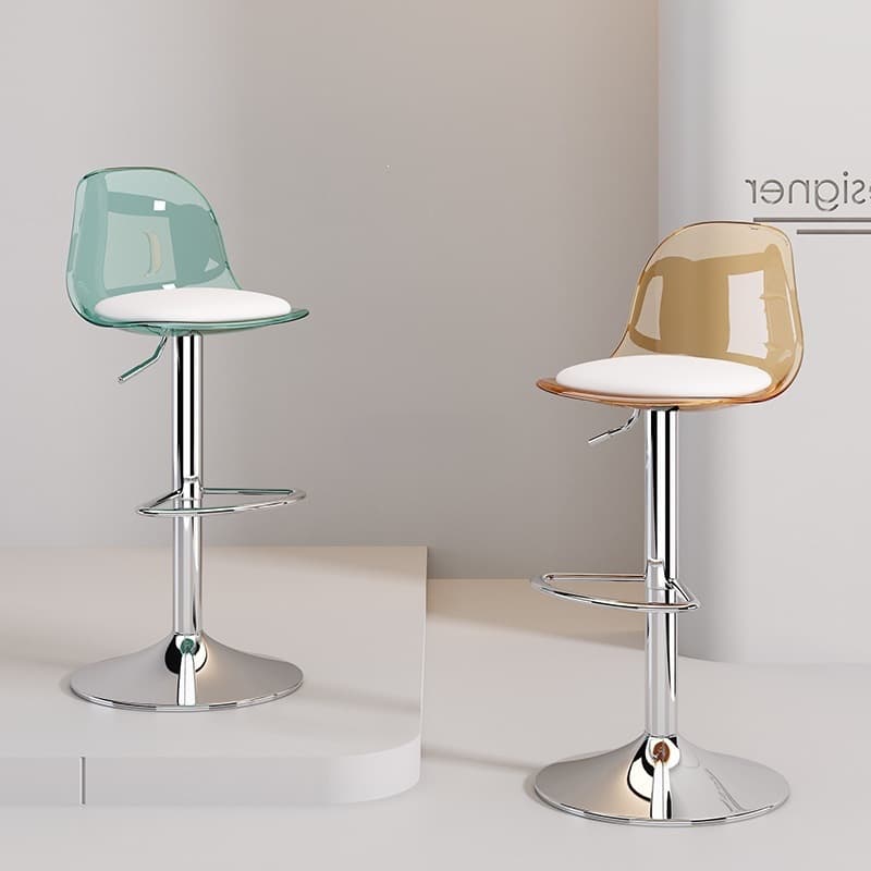 Bar Stool for Home Use, Adjustable Height High Stool, Bar Counter Stool, Cashier Counter High Chair, Acrylic Front Desk Transparent Bar Stool
