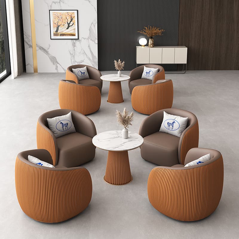 Sales Office Negotiation Table and Chair Set, Light Luxury Hotel Lobby Office Rest Area Leisure Reception Sofa