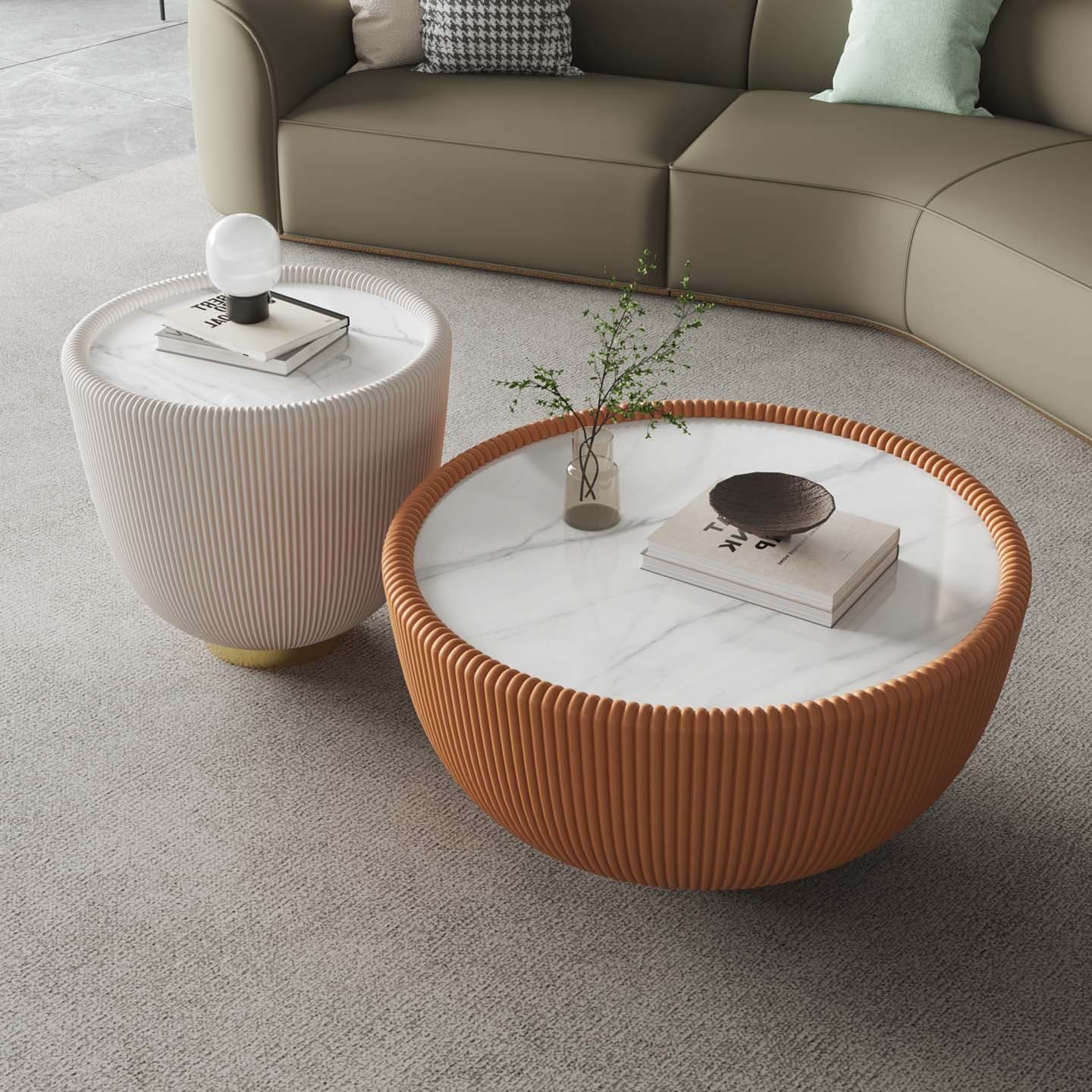 Nordic Slate Coffee Table, Light Luxury Modern Large and Small Combination, Living Room Small Apartment Designer Side-By-Side Coffee Table