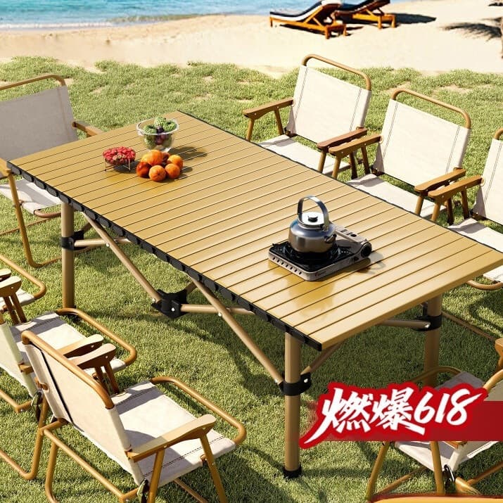 Outdoor Folding Table Portable Dining Table Camping Table and Chairs Camping Egg Roll Table Rectangular Night Market Stall Table