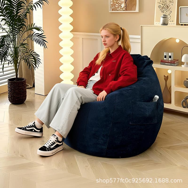 Compressed Roll-Packed Bean Bag Lazy Sofa with Shredded Sponge, Single Seat for Living Room, Bedroom, Outdoor Leisure Chair