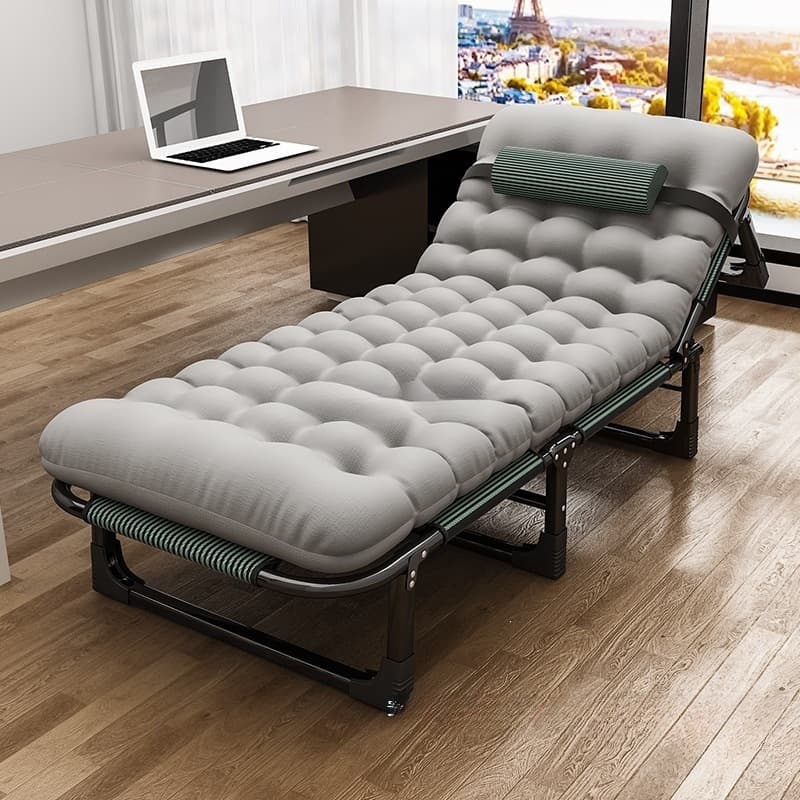 Work Station Nap Recliner, Folding Bed for Lunch Break, Single-Person Simple Office Multifunctional Companion Bed, Small Bed, Camping Bed