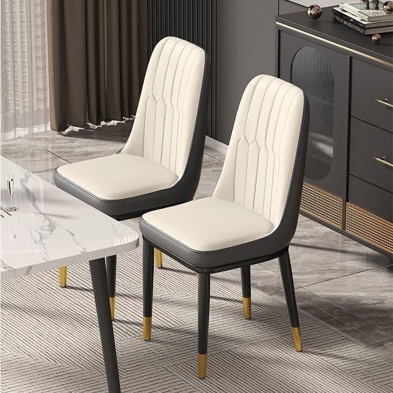 Nordic Dining Chair for Home Use, Light Luxury Dining Table Chair, Hotel Restaurant Iron Art Stool, Long-Sitting Chair with Backrest, Mahjong Chair