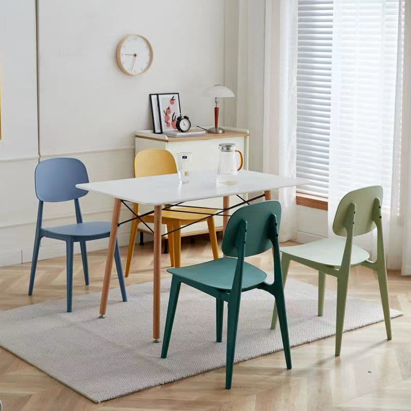 Plastic Chair Candy Thickened Nordic Dining Room Backrest Chair Dining Table Rock Slab Dining Chair Household Plastic Stool Extra Thick
