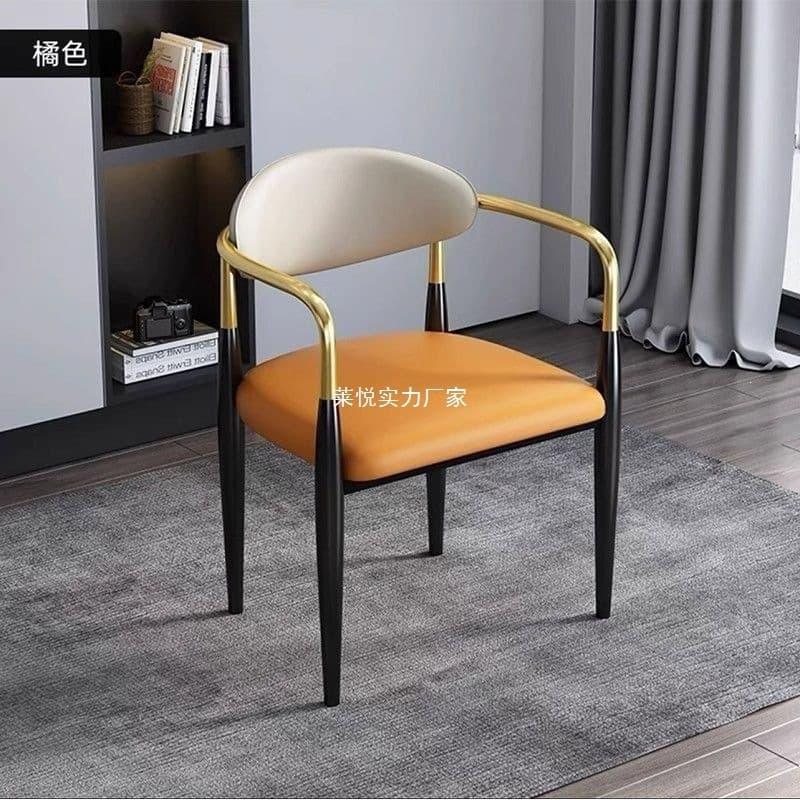 Light Luxury Dining Chair with Backrest, Modern Minimalist Metal Chair for Home Use, Reception, Negotiation, Milk Tea Shop, and Restaurant
