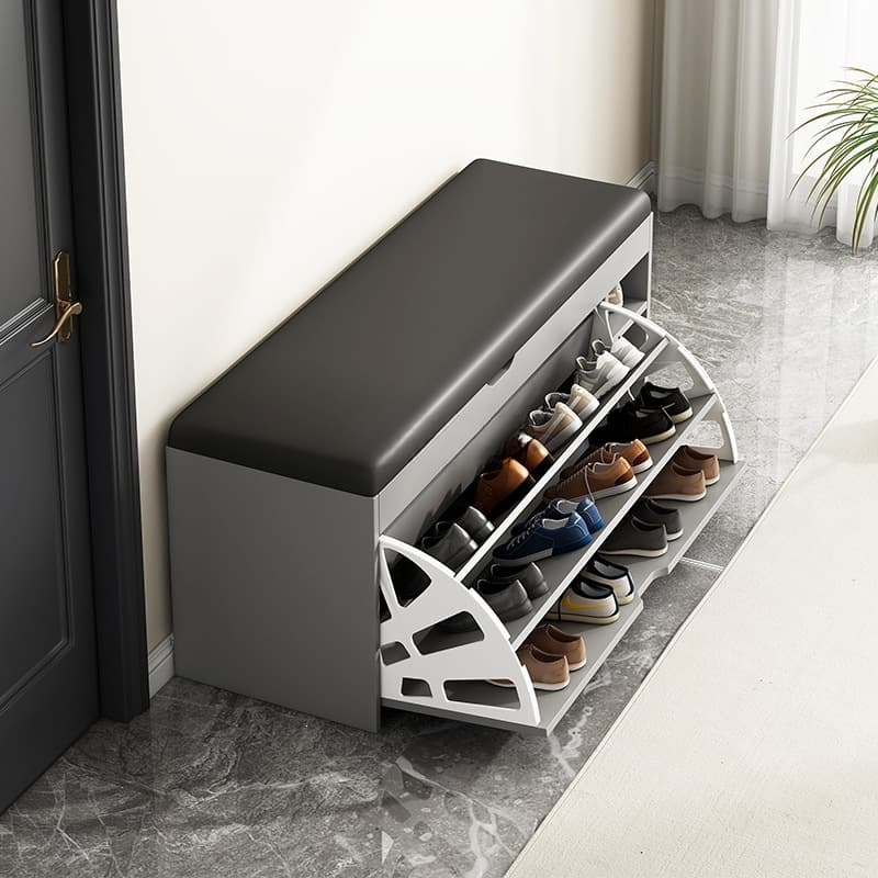 Shoe-Changing Bench with Integrated Shoe Cabinet and Seating, Suitable for Home Use at the Entrance, Extremely Narrow Shoe Rack with Seating