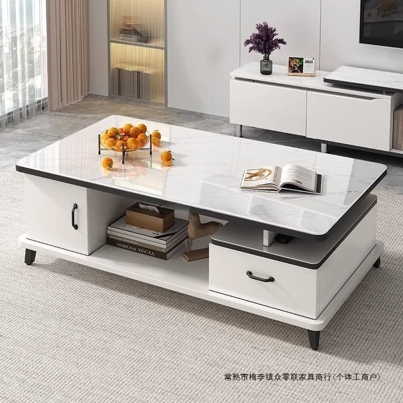 Tempered Glass Coffee Table for Living Room, 2026 New Model, Light Luxury Style, Small Balcony Tea Table, Small Apartment Tea Table, Small Table