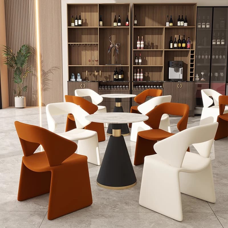 Sales Office Table and Four Chairs for Reception and Negotiation, Light Luxury Modern Studio, Business Hotel Chairs, Simple Design