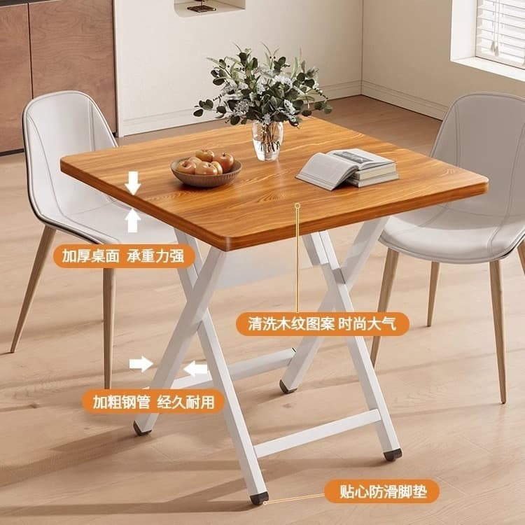 Folding Table for Home Use, Small Table for Small Apartments, Simple Square Dining Table for Rental Housing, Portable Outdoor Table for Setting up Stalls and Eating