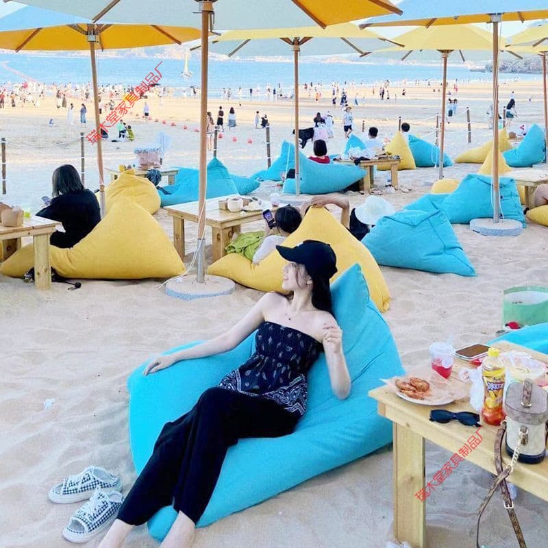 Outdoor Leisure Lazy Sofa Bean Bag Seaside Waterproof Sunscreen Courtyard Lounge Chair Balcony Beach Tatami Portable
