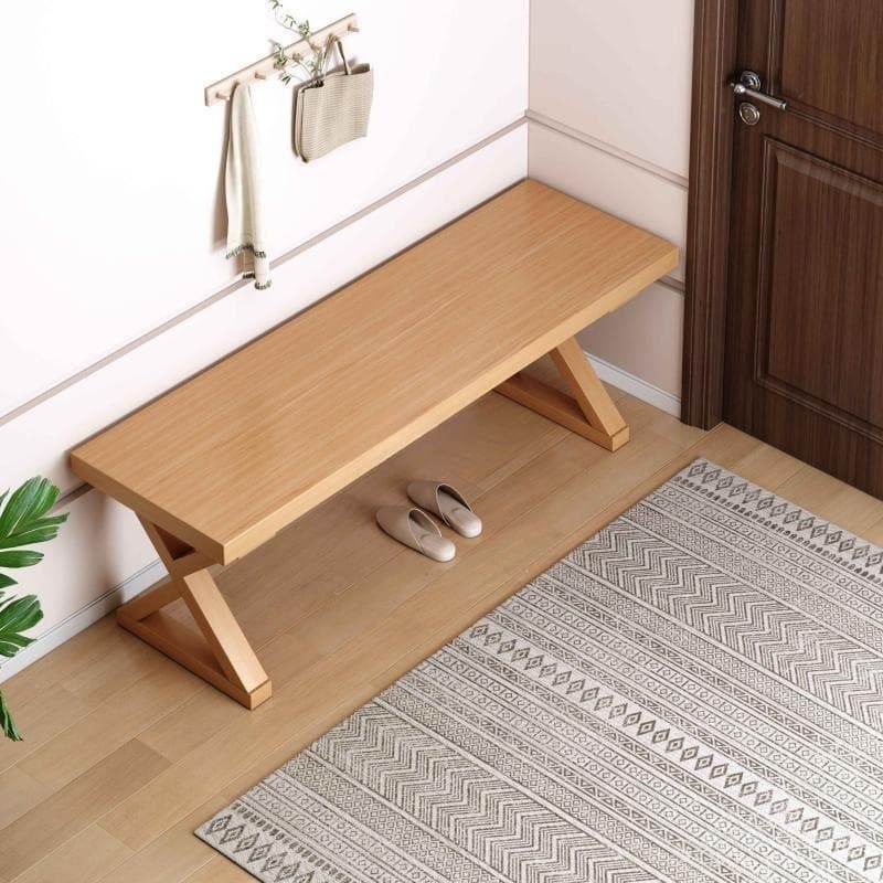 Shoe-Changing Bench for Home Entrance, Solid Wood Long Bench, Chinese-Style Dining Table Bench, Simple Bedroom End-Of-Bed Bench