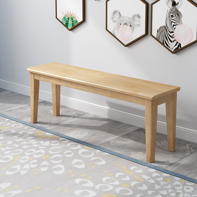 Solid Wood Bench for Restaurant and Hotel, Rubber Wood 1.35m Bench, Shoe-Changing Bench, End-Of-Bed Bench, Modern Minimalist Style Seating