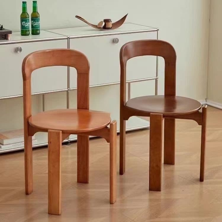 Nordic Light Luxury Solid Wood Dining Chairs, Modern Minimalist Home Dining Table and Chairs, Stackable Colorful Chairs for Small Apartments