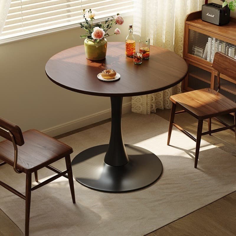 Round Dining Table for Home Use, Living Room Leisure Coffee Table, Meeting Table, Small Apartment Rental Balcony Tulip Round Table